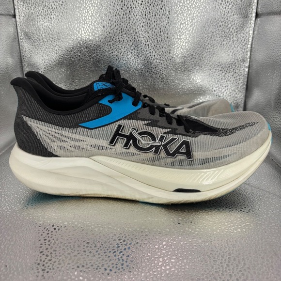 Hoka One One Other - Hoka One One Rocket X 2 White Black Blue Running Shoes 1127734 WBLC Mens 10 W 11